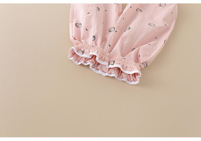 Summer 2026 Girls' Mosquito Repellent Cat Print Casual Pants