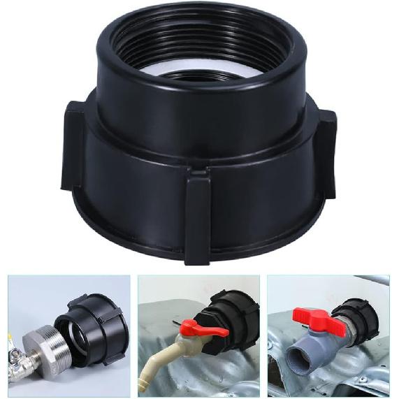 Heavy Duty Hose IBC Tank Connector IBC Tote Fitting IBC Tote Adapter 75mm Coarse Thread to 2 Inch Fine Thread Adapter Easily Connect Your IBC Tote to