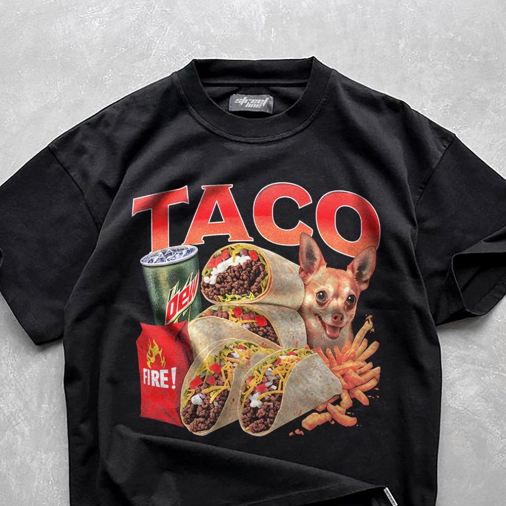 Taco Funny Meme Shirt, Funny Dog T-Shirt, Vintage 90s Style Graphic Tee, Taco 90's Bootleg T-Shirt, Funny Gifts, Meme Shirt