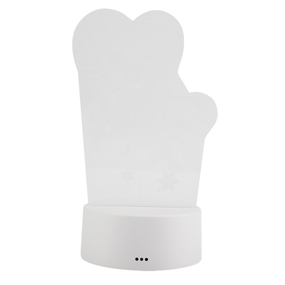

4.5V USB 3D Illusion Visual Romantic Night Lamp 7 Colors Touch Desk Table Light(White Base)