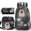 Pusheen fette Katze niedlicher Cartoon bedruckter Schulranzen grenzüberschreitende Studenten tragbare Umhängetasche Federmäppchen dreiteiliges Set