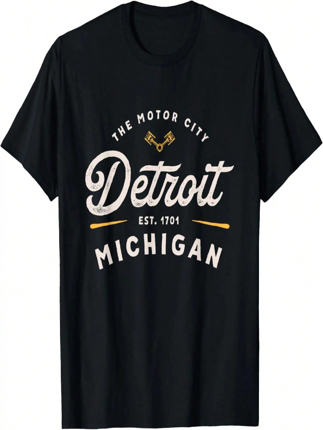 Rustic Motor City Classic Detroit Michigan 1701 USA Gift T-Shirt S разноцветный