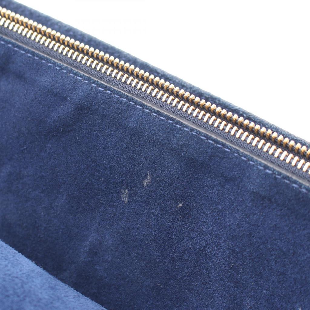Used CELINE Blade Shoulder Bag Leather Navy Used Women