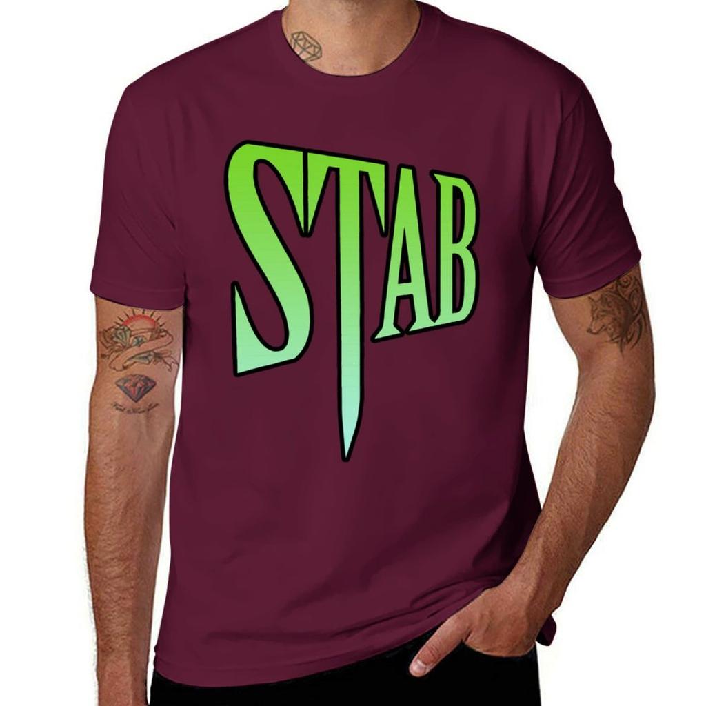 Stab T-Shirt Blacks Summer Tops Hippie Clothes Tops Big and Tall T Shirts for Men