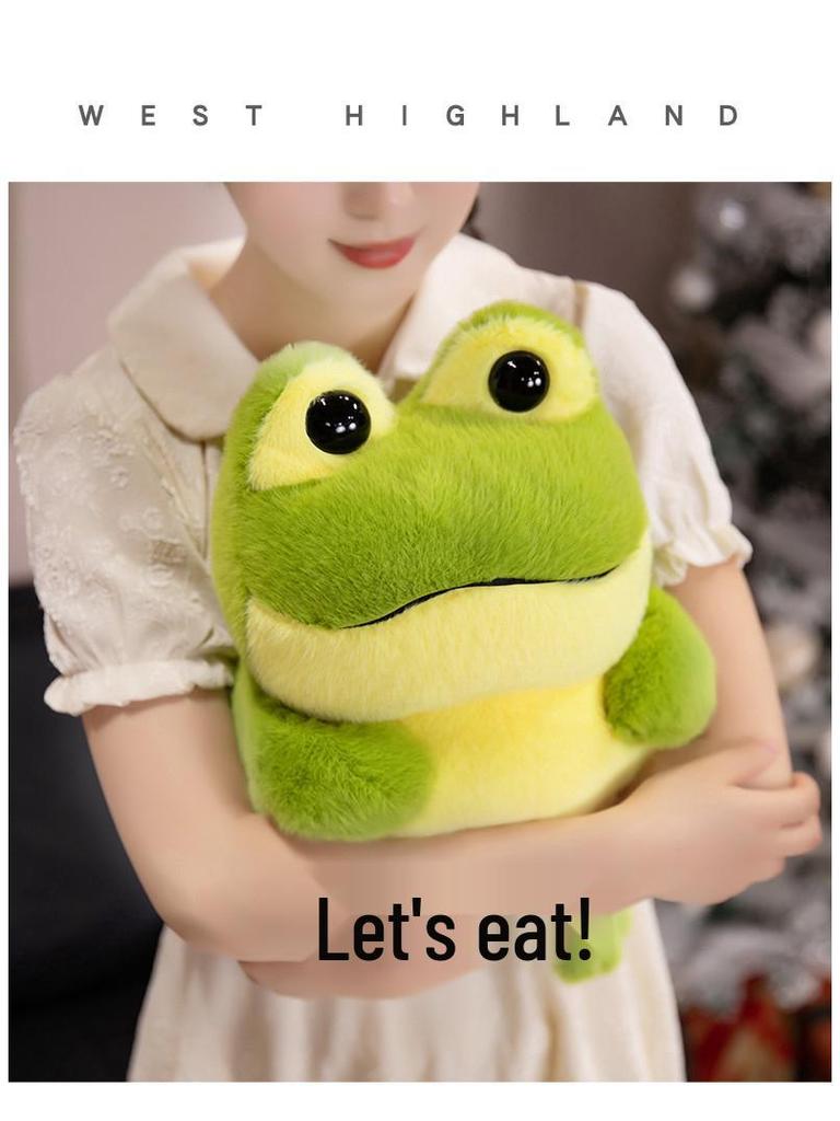 Plush Toy: Green Frog, Sleepy Raccoon, Panda Pillow - Children's Gift