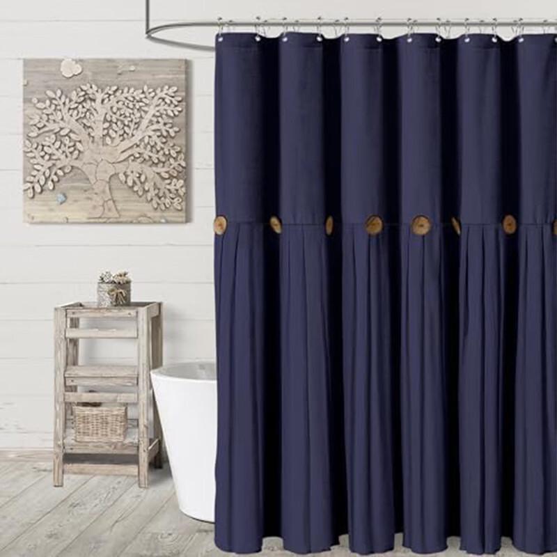 

Henton Button Stitch Cotton Linen Shower Curtain