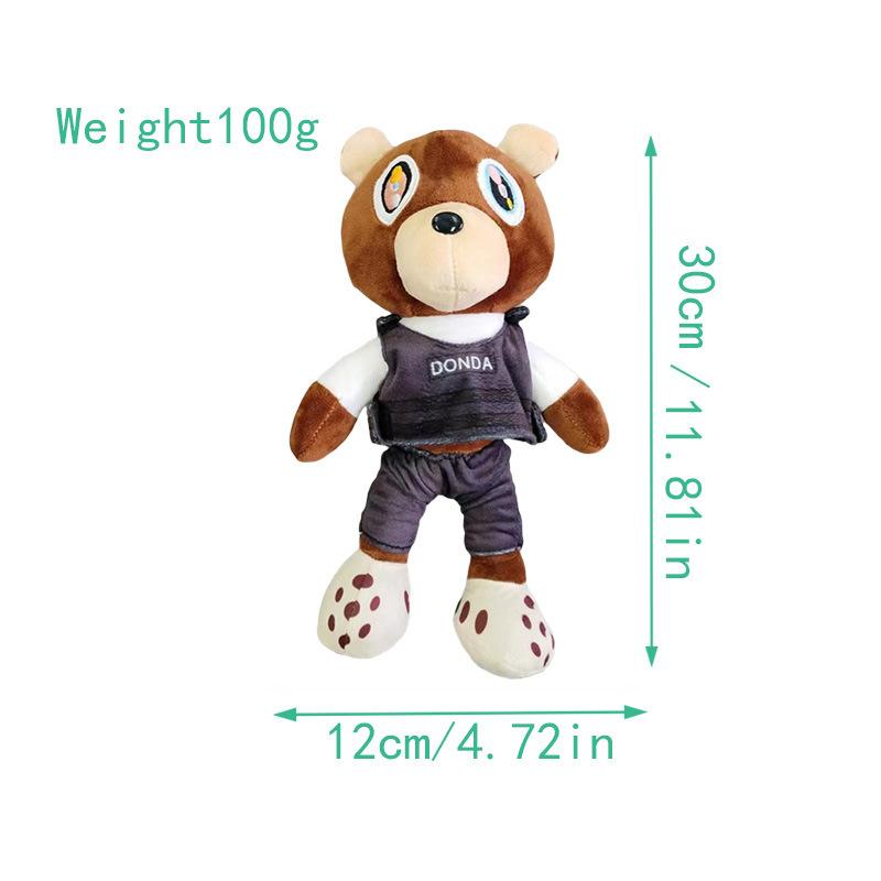 The 25-30cm Kanye Dropout Bear Teddy Bear Plush Toys Kanye West Graduation Soft Stuffed Home Room Decor Birthday Gift