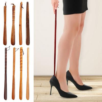 Hanging Shoe Horn Extra Long Handle Easy On Off Shoehorn Lifter Wooden Easy Remover Seniors Put On Shoes Tools