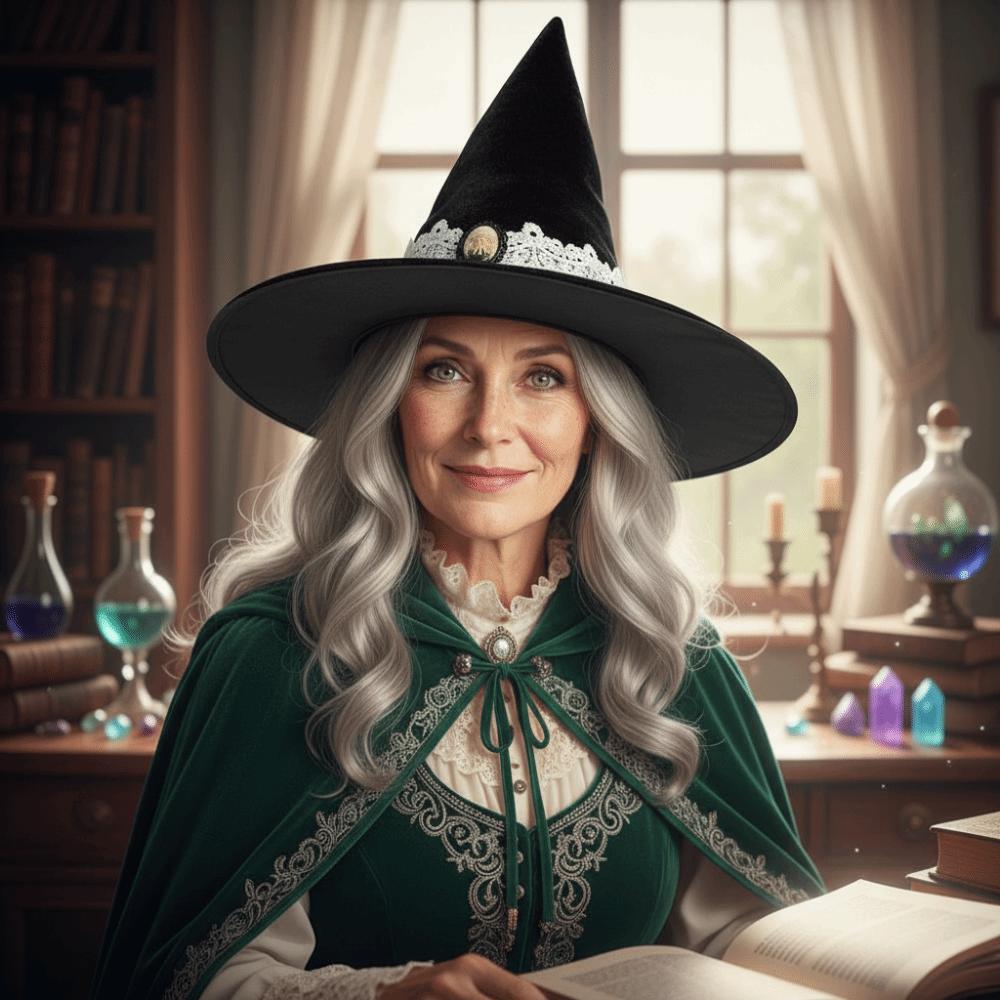 Tree Of Life Badge Wizard Hat Lace Trim Wizard Cap Vintage Halloween Hat Cosplay Party