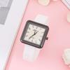 Dopamin Digital Damen Armbanduhr Quadratisch Silikonarmband Quarz Uhr Weiblich College Stil Freizeit Studenten Uhr