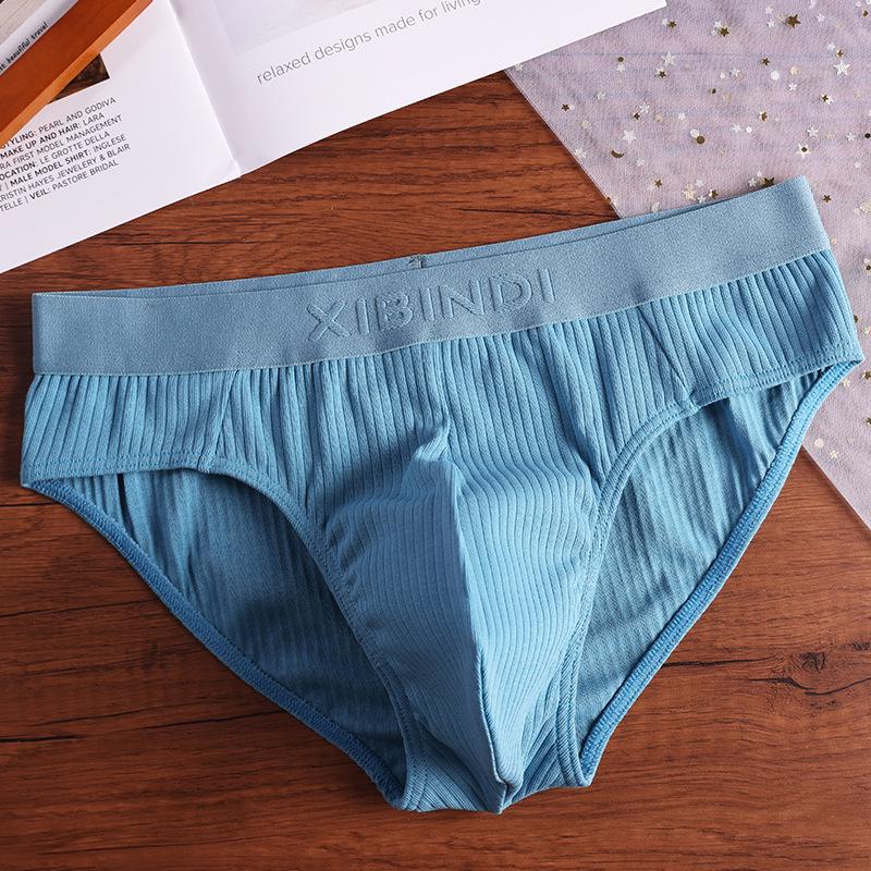 Men's Breathable Low-Waist Triangle Briefs with U-Pouch - Plus Size Available.