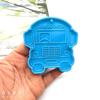 Shiny Glossy Cartoon Car School Bus Ornament Silicone Epoxy Resin Mold DIY Keychain Pendant for Anniversary Gift