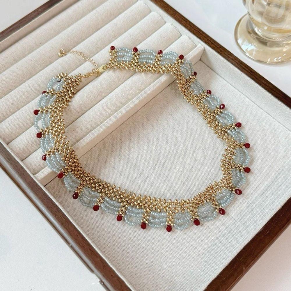 Hanfu Accessories Beads Necklace Ethnic Style Multi-layer Lace Necklace Chinese Style Choker  Girls