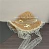 Sweet Mesh Lace-up Lace Streamer Straw Hat Women's Summer Seaside Vacation Wind Beach Hat Sunshade Children's Hat Parent-child