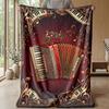 Music and Accordion Theme Blanket Lightweight Warm Flannel Blanket Decorative Throw Blanket for Home Decoration