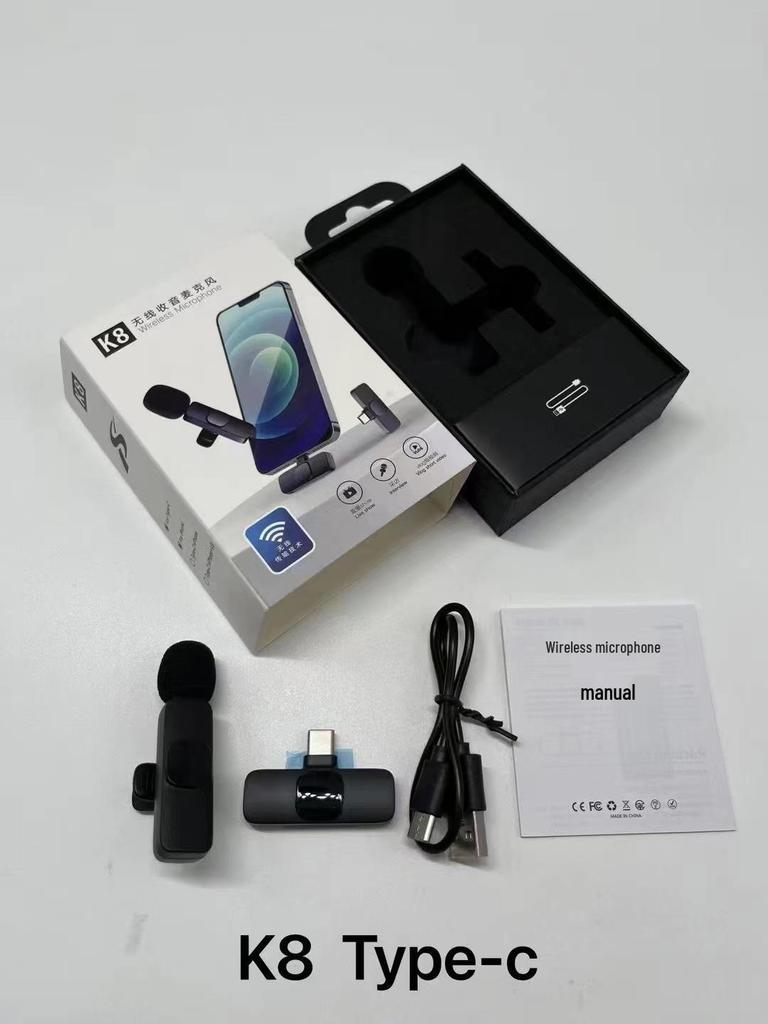 Wireless Lavalier Microphone with Intelligent Noise Reduction for Live Streaming, Vlogging, and Video Recording
