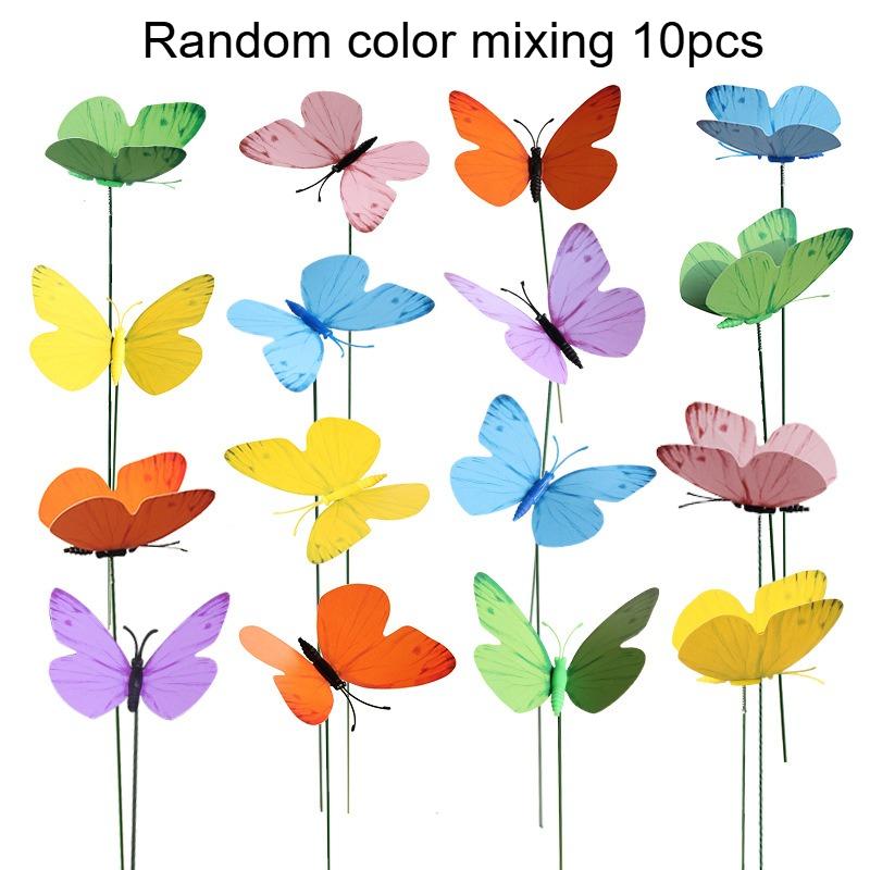 10/15pcs Butterfly Decorative Garden Stake, Plastic Yard Sign with Stake for Garden Decor, Home Decor, Spring Decor, Wedding