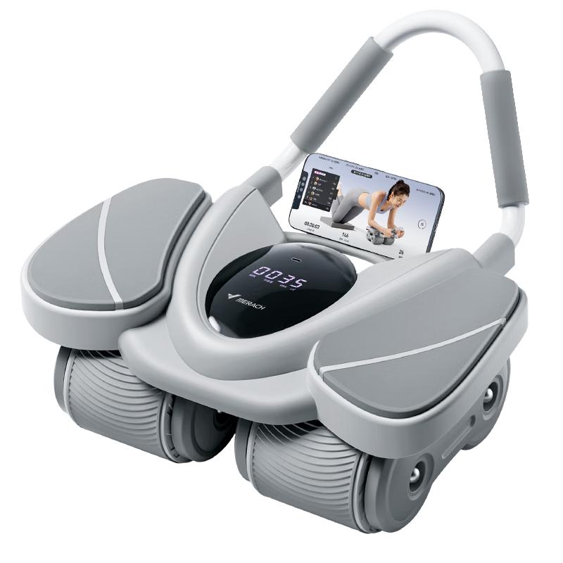 MERACH Smart Auto-Rebound 4-Wheel Abdominal Roller