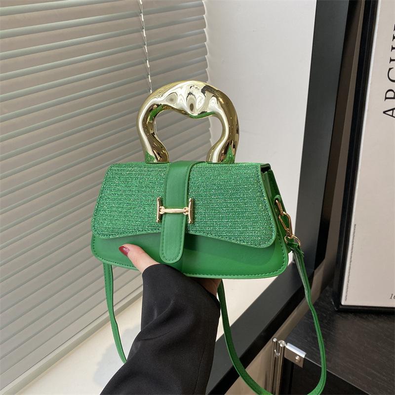 

Нишевый дизайнерский женский кошелек весенний универсальный для работы высококлассный темперамент сумка через плечо зелёный