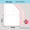 1000 Pages 190-2345 Dot Matrix Three-Part Color Continuous Receipt Paper with Two-thirds/One-third Split