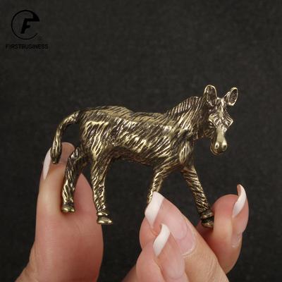 Solidny Mosiądz Osioł Mała Ozdoba Antyczna Miedź Zwierzę Equus Asinus Miniaturowe Figurki Akcesoria do Dekoracji Domowego Biurka