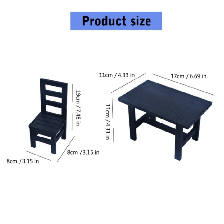 Miniature Kitchen Table And Chairs Set Wooden Dollhouses Furniture For 1/6 Scale Doll Decors