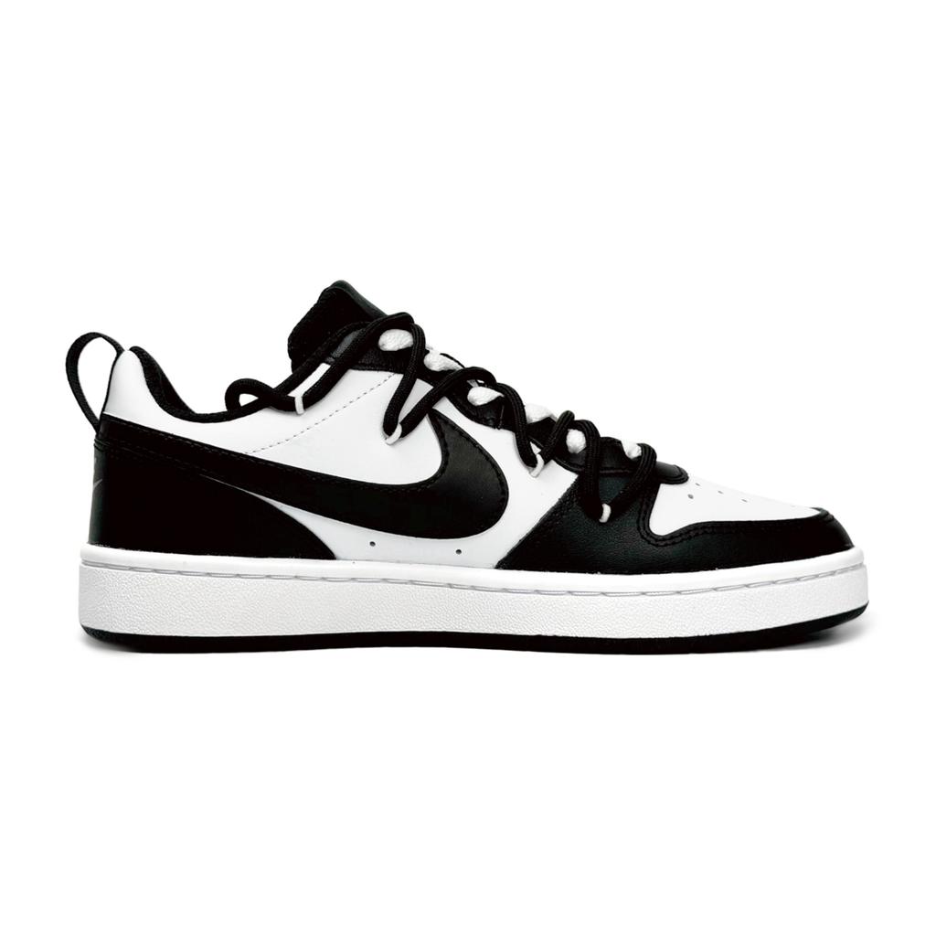 Nike Court Borough Low Top Skateboard Shoes GS Black White BQ5448-115(Team87-)
