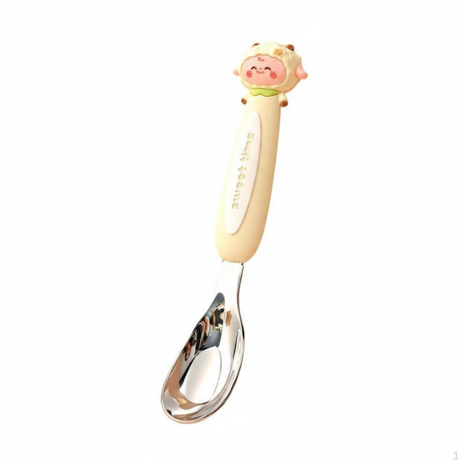 Feeding Spoon Smooth Edges Stainless Steel for Young Children, Child, Daycare, Home, Kitchen Sheep