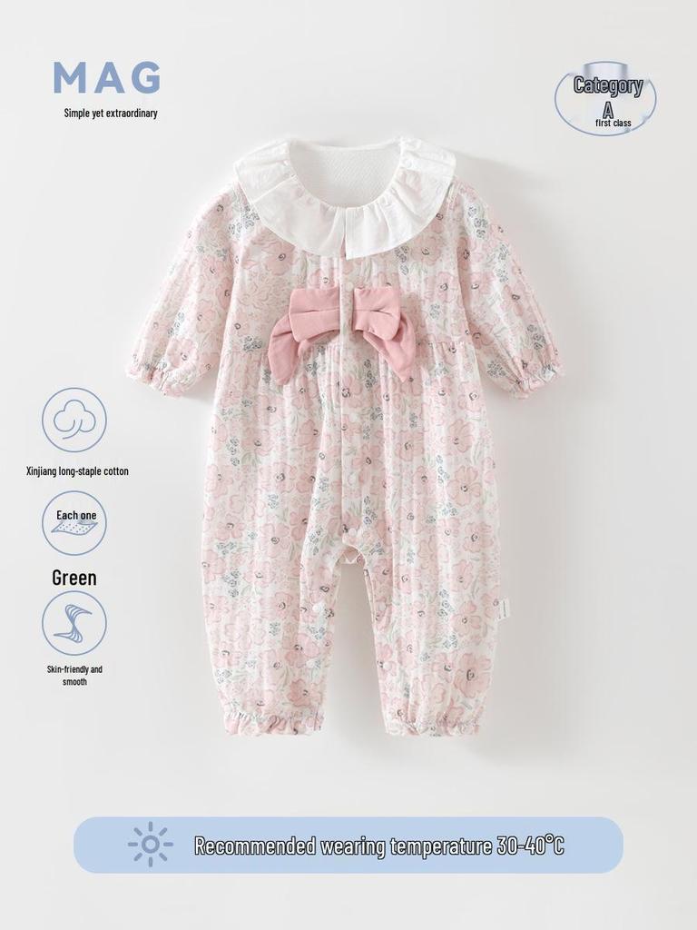 Combinaison d'été en pur coton pour bébé - Barboteuse douce pour nouveau-né et tenue pour la climatisation