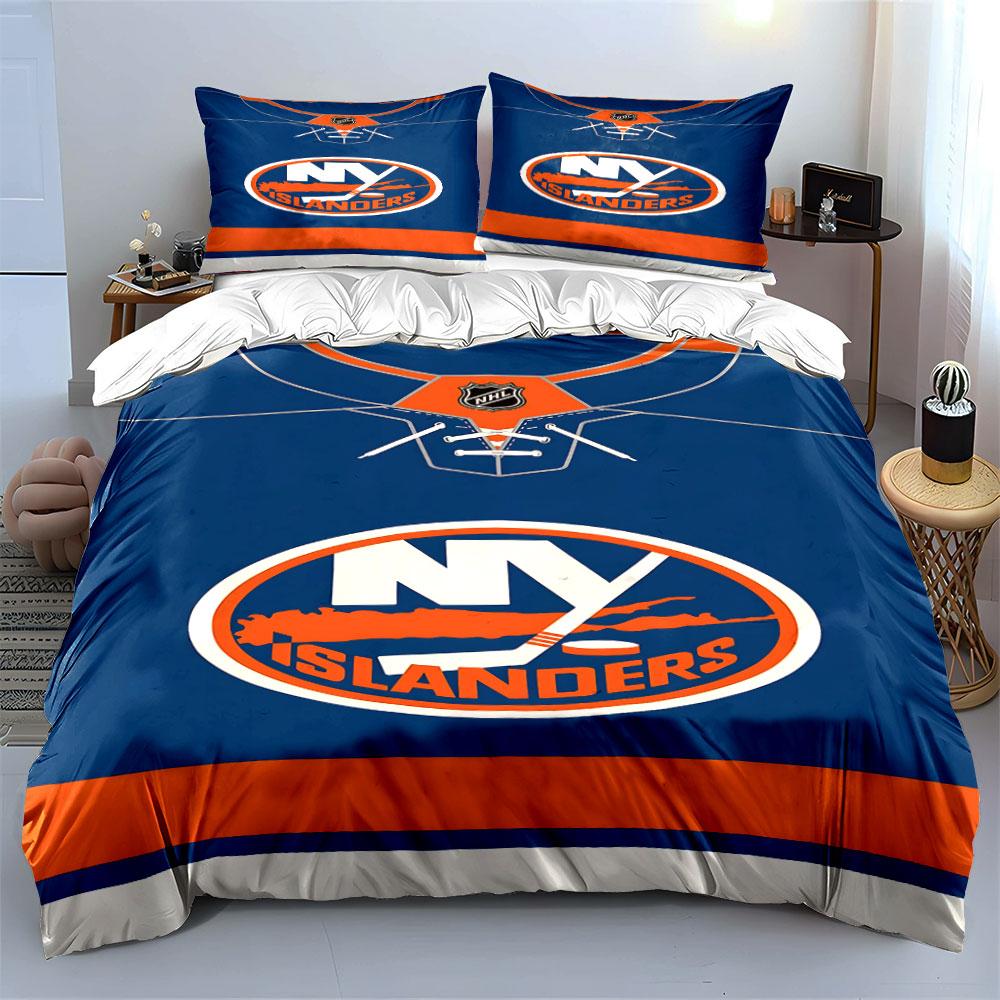"NY Islanders NHL Hockey Team Design" Print Bedding Set Duvet Cover Pillowcases (1* Duvet Cover 2* Pillowcases Do Not Include Comforter)