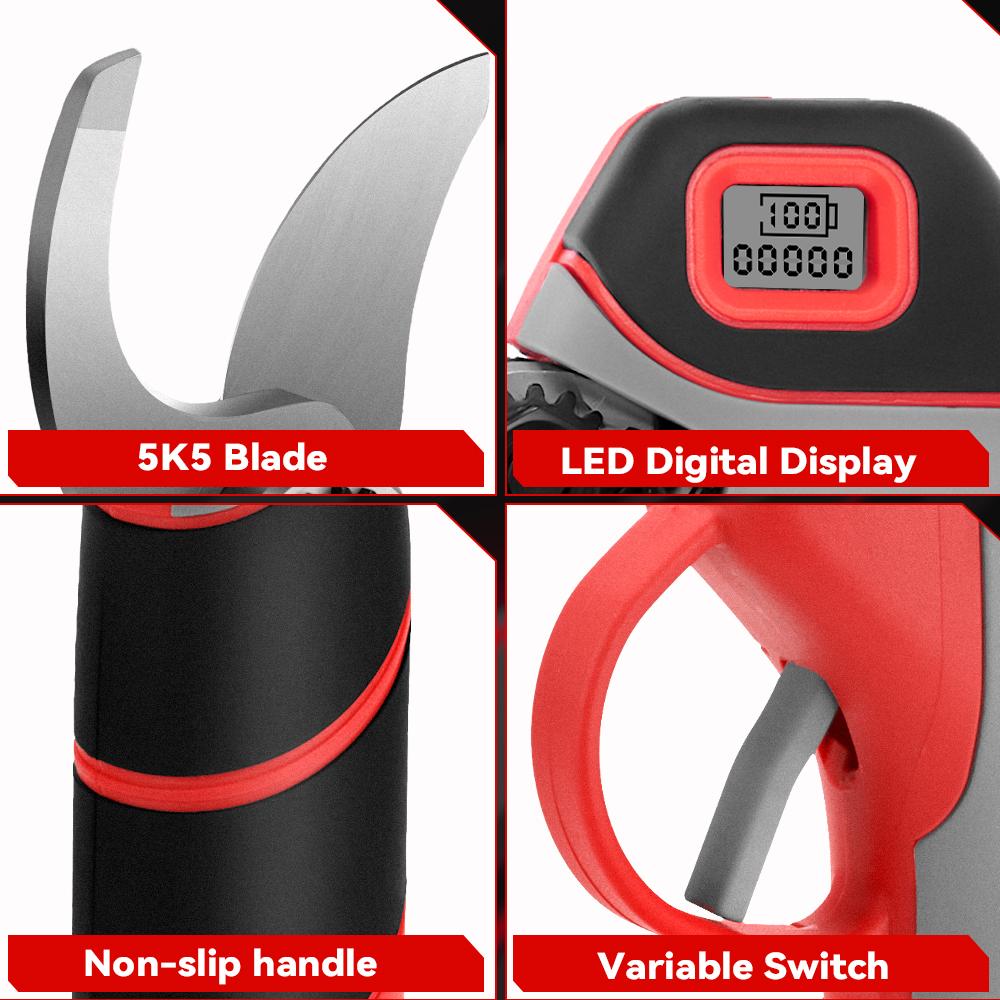 ONEVAN 1000W 30MM Brushless Electric Pruning Shears 4Gears Cordless Electric Pruner Branch Rechargeable Gardening Tool For Makita 18V Battery