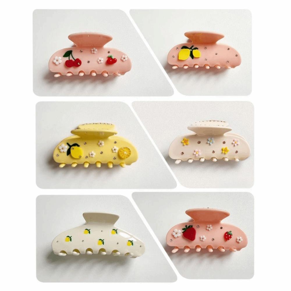Rhinestone Decor Hair Barrettes Floral Decor Hair Jaw Clips Sweet Style Shark Hair Clips For Women