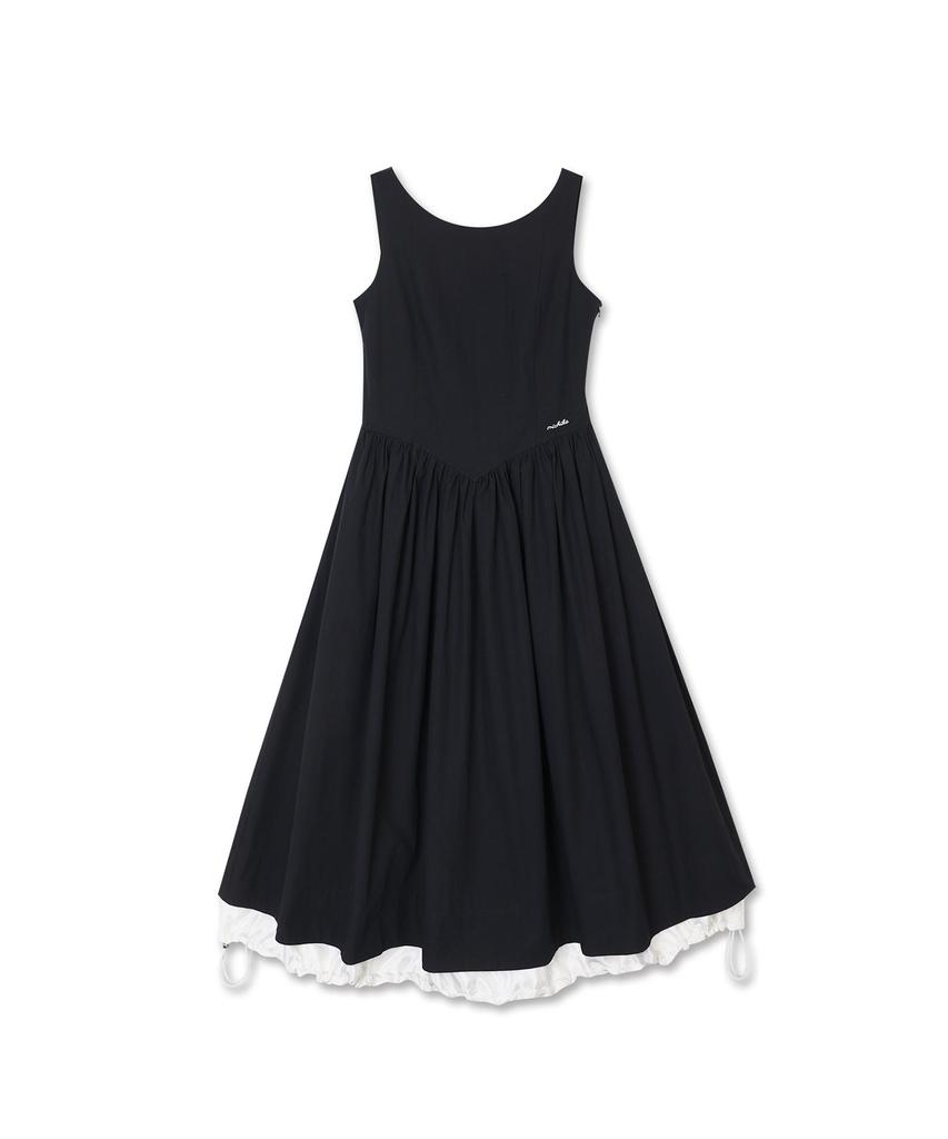 Michikoleondeonkosino Hem String Layered Dress Black