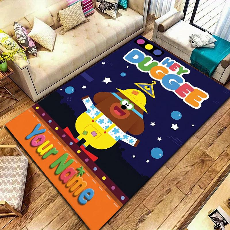 Hey Duggee Custom Name Carpet Rug for Living Room Bedroom Home Sofa Decoration,Kids play Non-slip Floor Mat