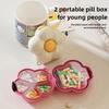 Kreative Blumen Pillendose Tragbare Aufbewahrungsbox Anhänger Wasserdicht mit Trennwänden Schmucketui Kunststoff Dopamin Organizer Box