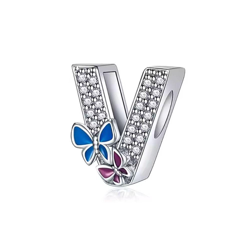 Charms Lettres Papillon Amour Perles Cuivre Convient Bracelet Fin Fabrication Bijoux DIY