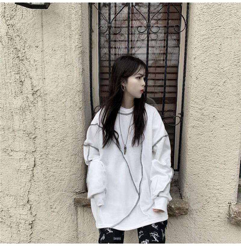 2024 Korean Autumn Women's Loose Round Neck Sweater - Trendy, Lightweight, Long Sleeve Student Outerwear