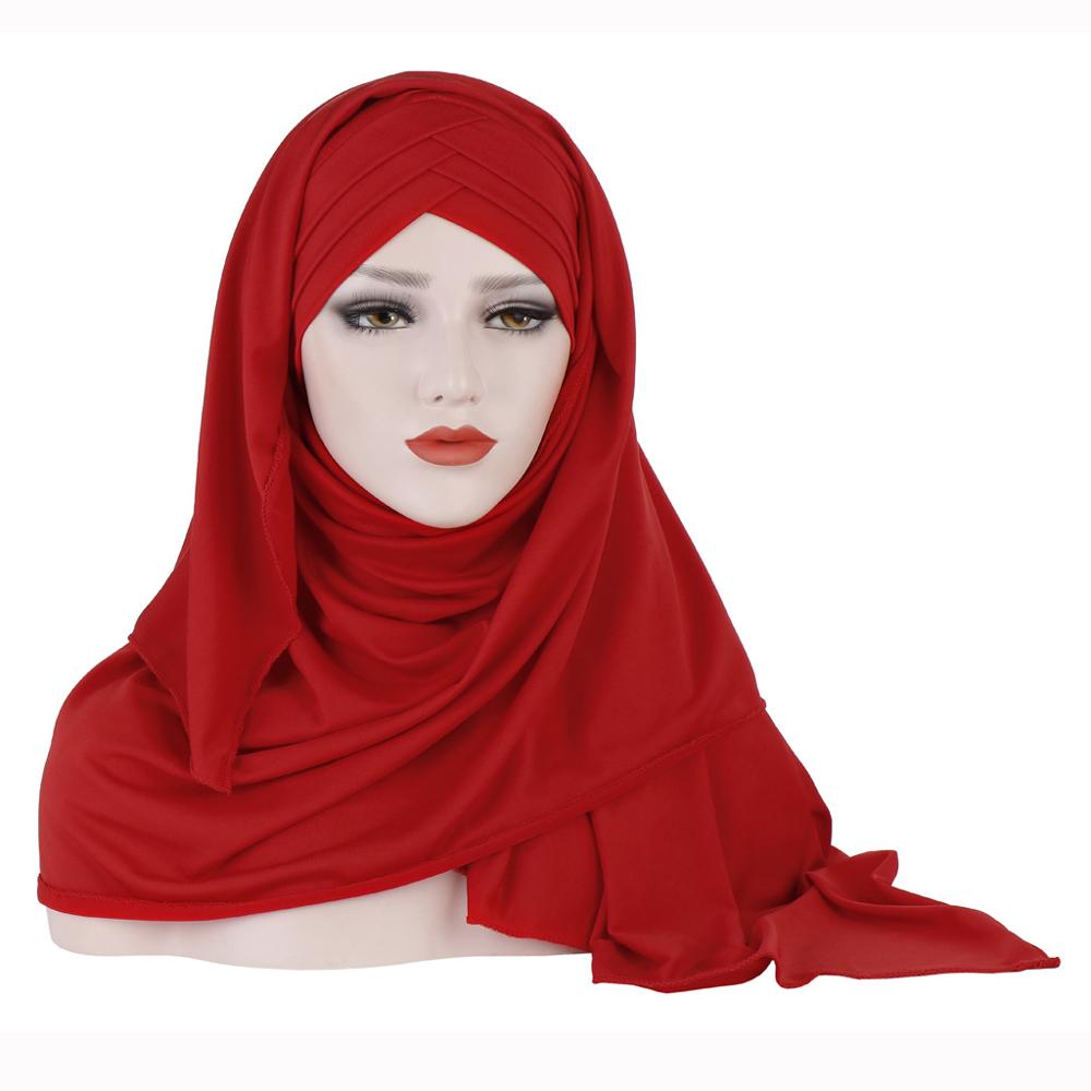 muslim jersey instant hijab scarf for women femme musulman ready to wear hijabs underscarf cap and headscarf two in one
