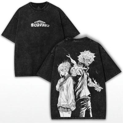 Toga Himiko My Hero Academia Dabi Manga T-shirt Trendy Washed Y2K Oversized Clothes Men's Women's Clothing Cotton Casual Tee Top