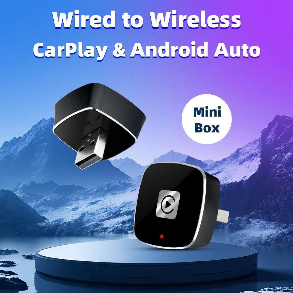 Wireless Carplay Adapter for Android iPhone Auto 2 in1 Wired to Wireless AI Box USB Connection for Volvo Benz Mg Kia Chery VW