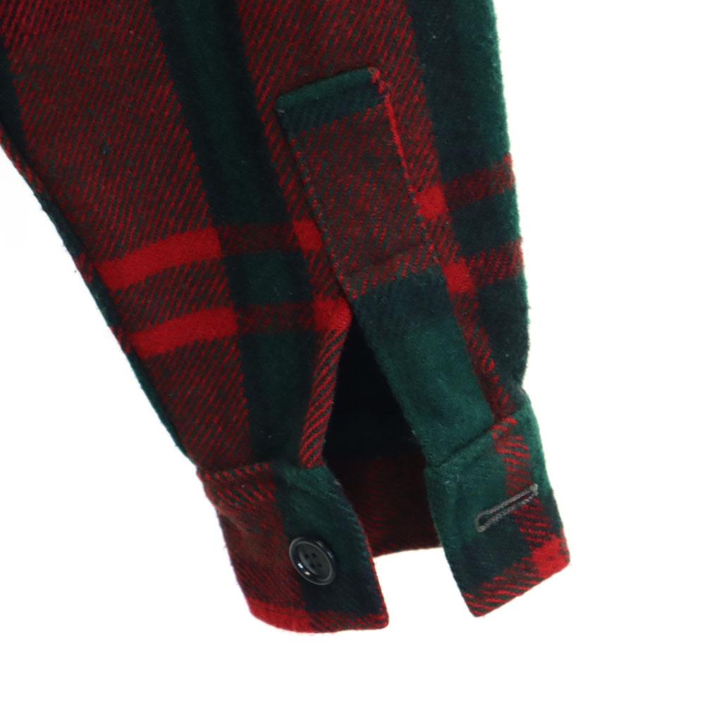 L.L.BEAN 70er Wollmischung Kursivschrift Etikett Vintage Karo Langarm Hemdjacke Herren Gebraucht