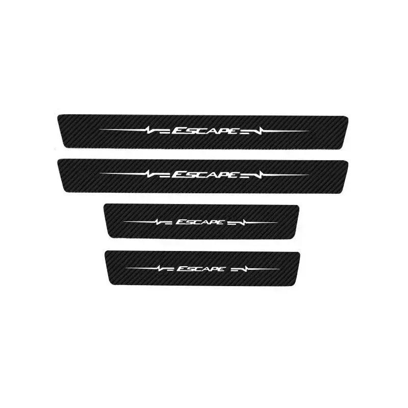 KLYE5 Car Door Sill Protector Stickers For Ford Escape Logo Badge Waterproof Decals Guard Plate Bumper Anti-Scratch Auto Accessories