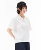 CHASECULT Women'S Open Collar Short Sleeve T-Shirt - Ivory