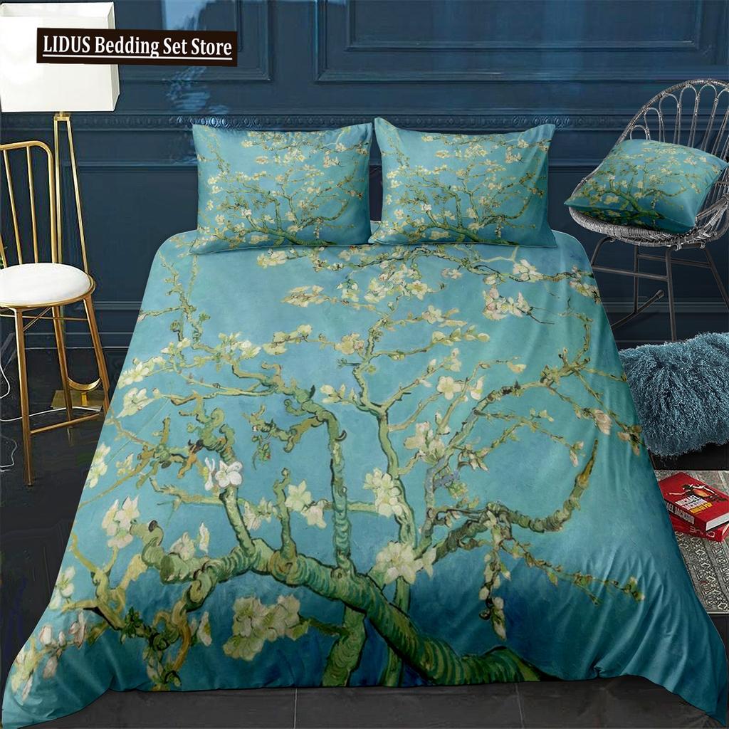 Almond Blossom By Van Gogh Duvet Cover Set Floral Flower Bedding Set For Girl Nordic Comforter Cover Queen King Size Bedding Set