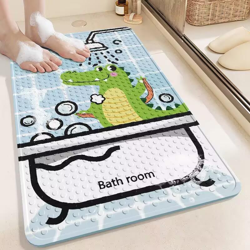 Non-Slip Cartoon Bathroom Mat - Waterproof Bath, Shower, & Toilet Floor Pad