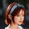 Leather Buckle Punk Rivet Hairband Dark Black Vintage Gothic KC Headband Fabric Band Matte Color Leather Hair Hoop