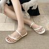 Queen Fan Retro Flat-bottomed Non-slip Cover Toe Slippers Women's Shoes Summer Wear 2025 New Models with Skirts French Cool Slippers