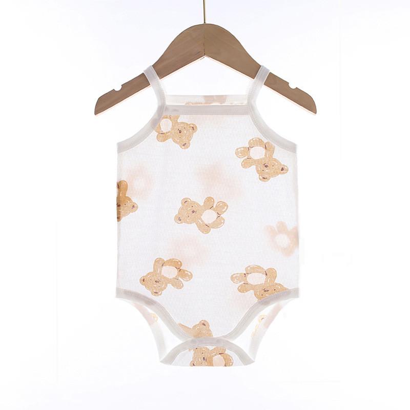Baby Summer Cotton Sleeveless Romper With Triangular Style For Newborns