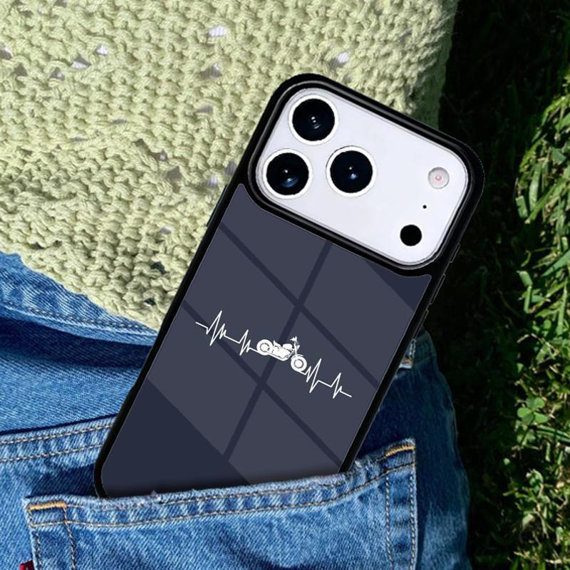 Motorcycle Heartbeat Mobile Phone Case Compatible with IPhone 17 16 15 14 13 12 11Pro Max 17 Air Cover