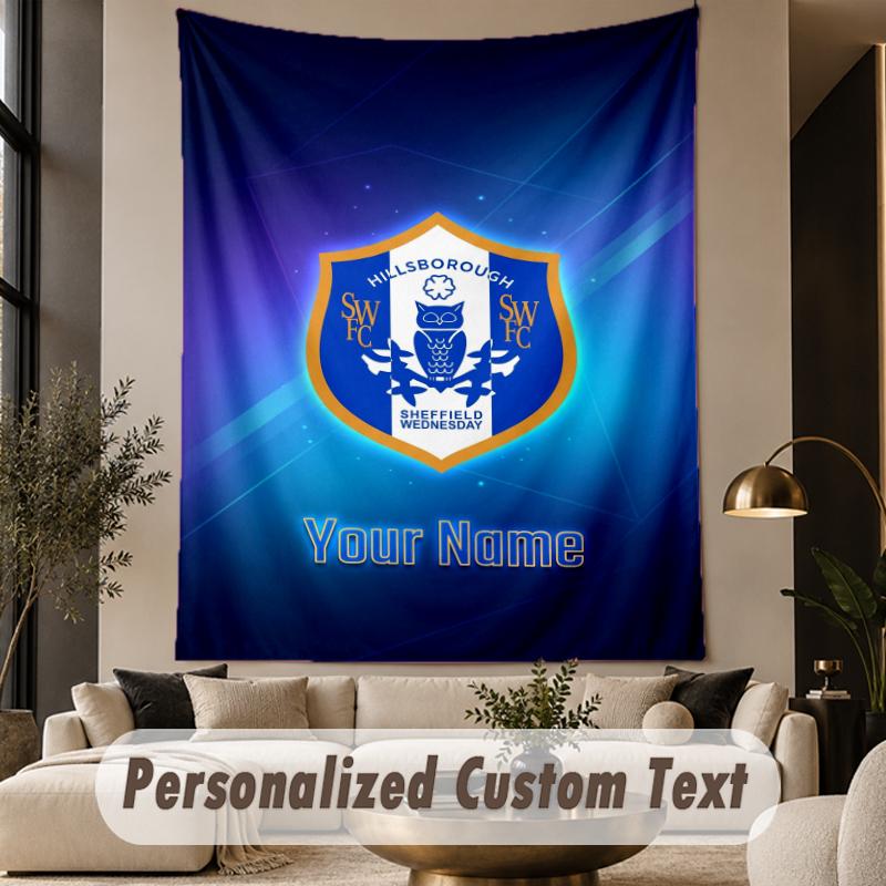 Custom Text Tapestry Sheffield Wednesday FC Print Wall Tapestry Indoor Living Room Wall Decor